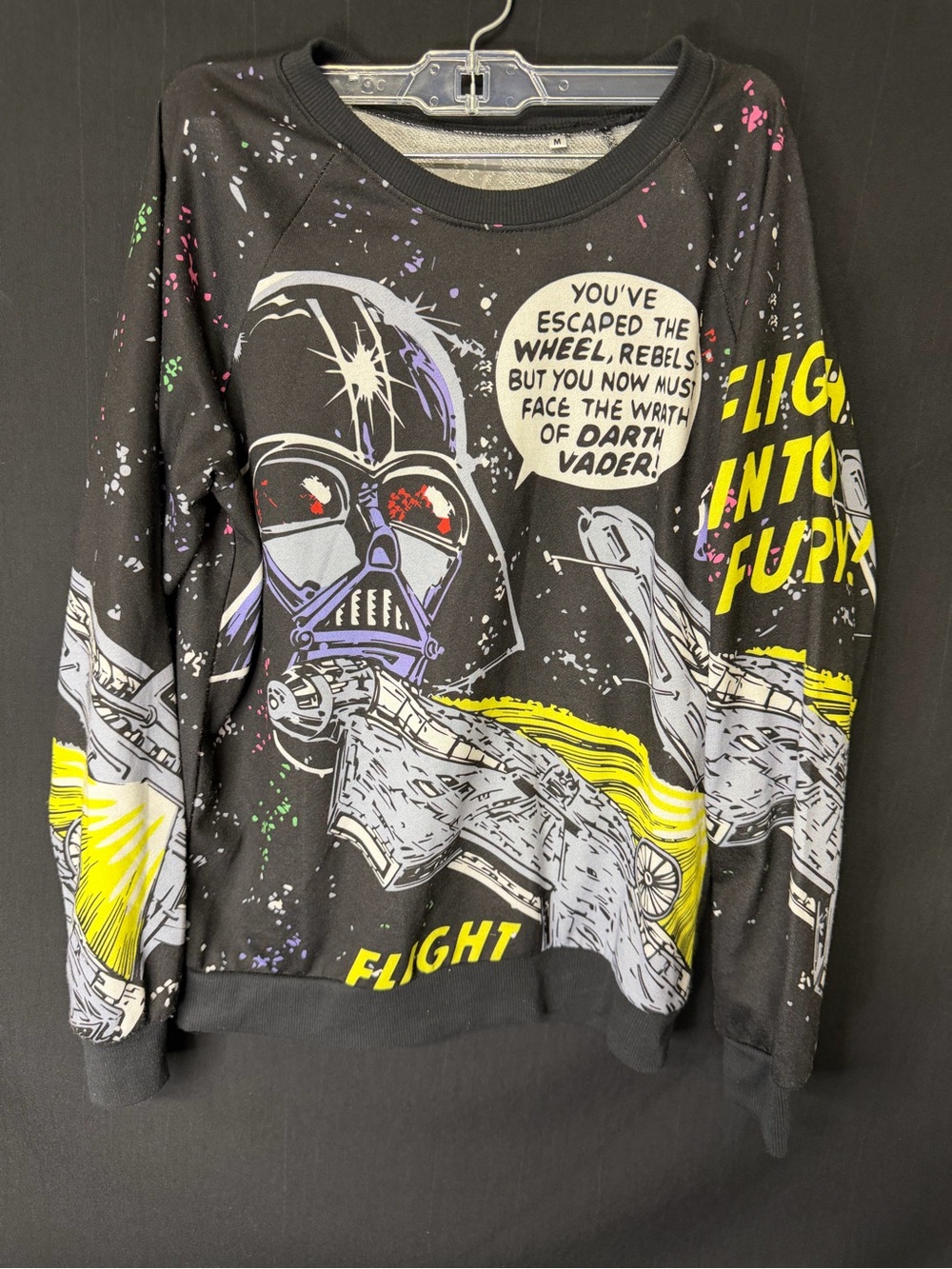 Star Wars Women’s Medium Darth Vader Millennium Falcon Graphic Sweatshirt